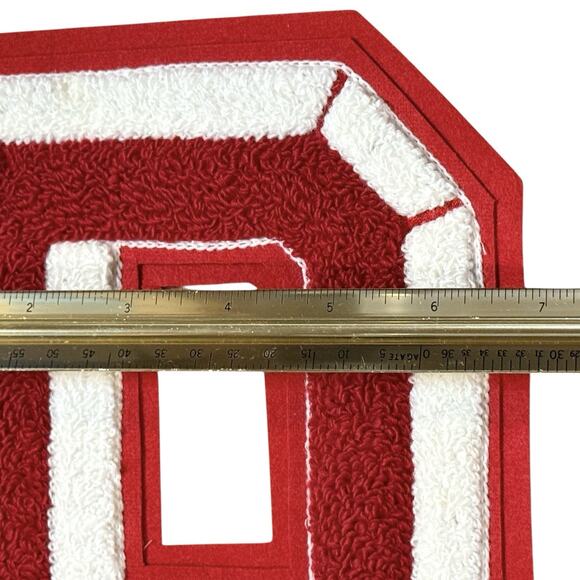 Vintage 1950s 3D Chenille Varsity Letterman Patch Red White Letter “D” 7.75” - Picture 4 of 6